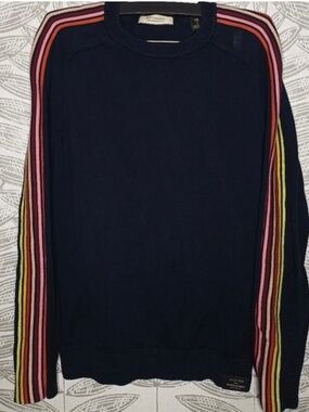 Scotch & Soda Sweater Multi Stripe Sleeve Crew Neck